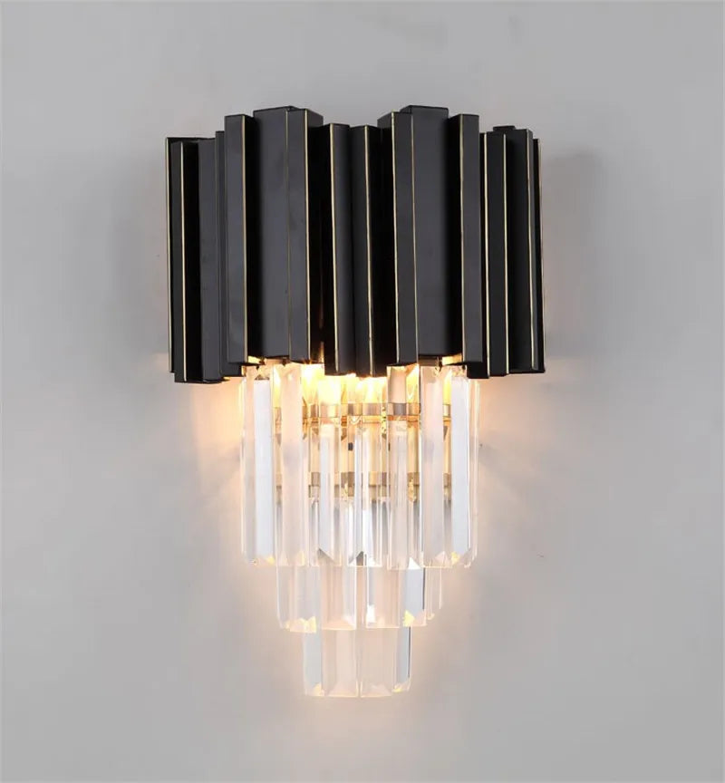 Crystal Drop Wall Sconce With K9 Crystals
