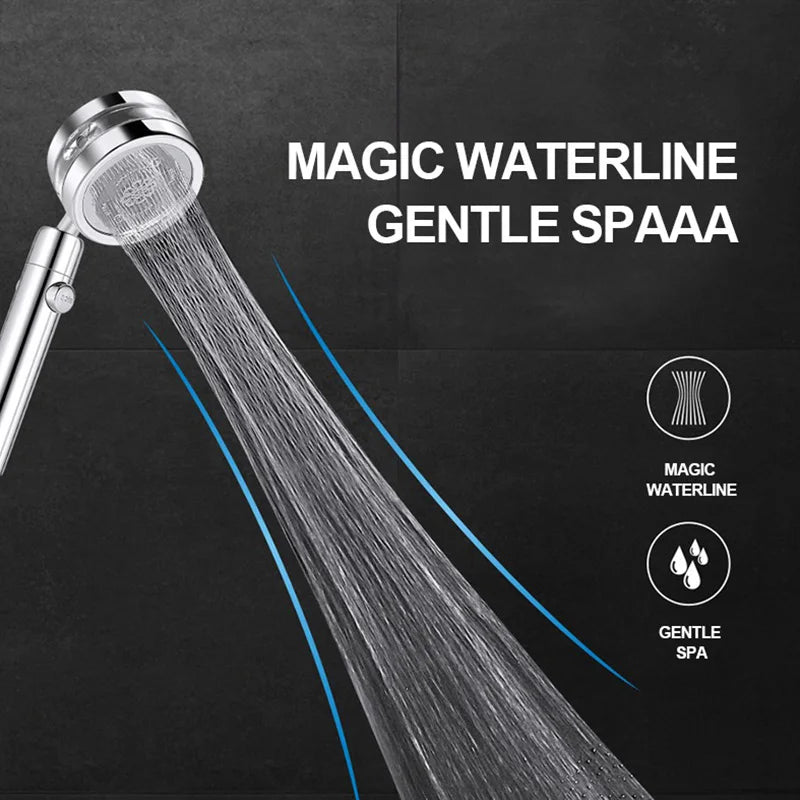Decorbites™ Doppelscheiben-Turbo-Duschkopf mit Spiral-Wasserströmung und Ein-Knopf-Stopp