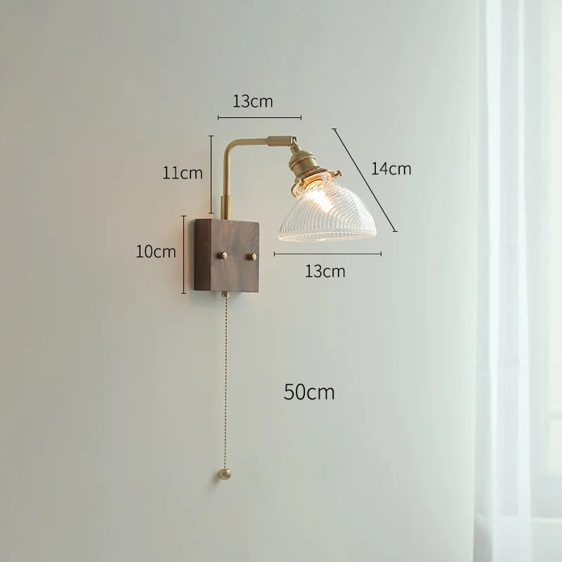 Decorbites™ Klares Glas LED Wandlampen mit Zugschalter, drehbares modernes nordisches Wandlicht