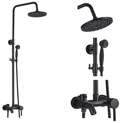 Decorbites™ Schwarzes Messing Bad-Duscharmatur-Set mit Handbrause und Wannenarmatur