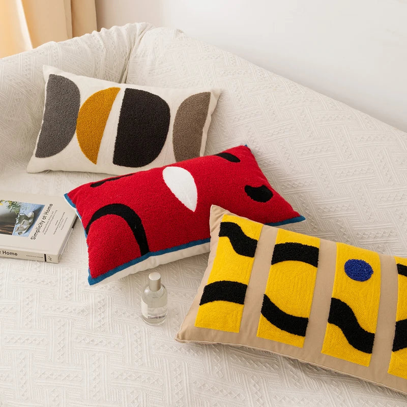 DecorBites™ Embroidery Pillow Cover 45x45cm/30x50cm Abstract Pattern for Home Decor