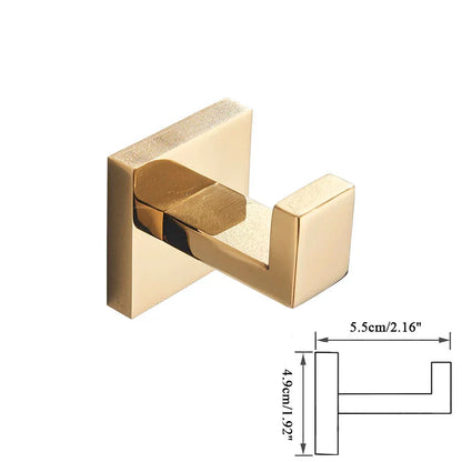 DecorBites™ Gold Bathroom Hardware Set: Hook, Towel Rail, Bar, Shelf, Tissue Holder & More