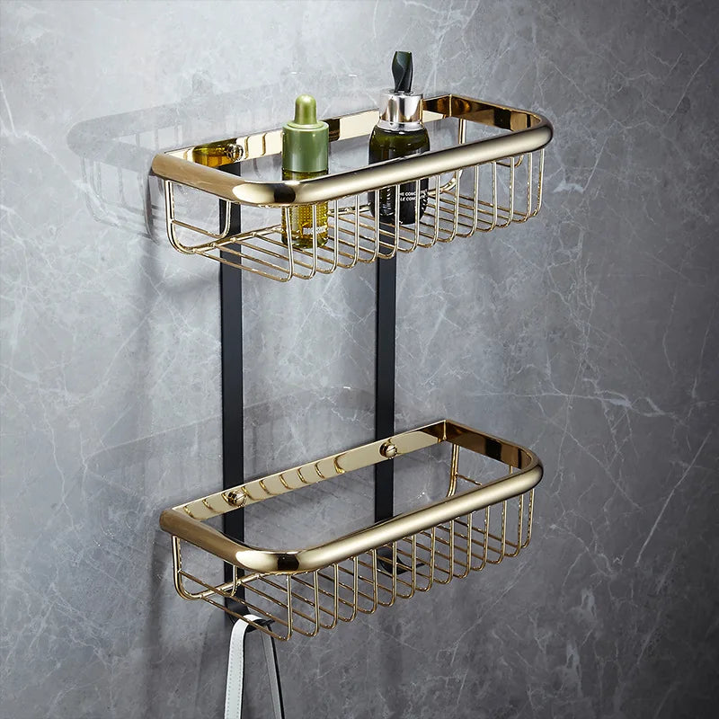 Gold Black Corner Shelf