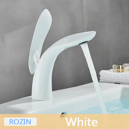 Decorbites™ Golden Rose Badezimmerarmatur Wasserfall Waschbeckenmischer Armaturen - Luxus Einloch