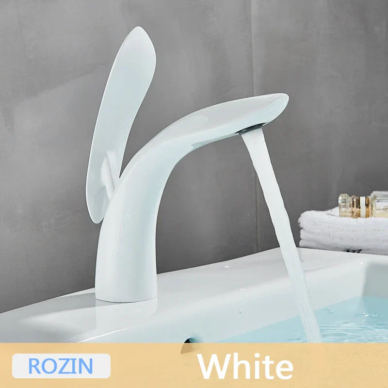 Decorbites™ Golden Rose Badezimmerarmatur Wasserfall Waschbeckenmischer Armaturen - Luxus Einloch