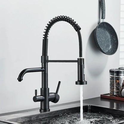 Decorbites™ Zweispundendüsen-Wasserfilterarmatur für sauberes Trinkwasser mit rotierender Reinigung