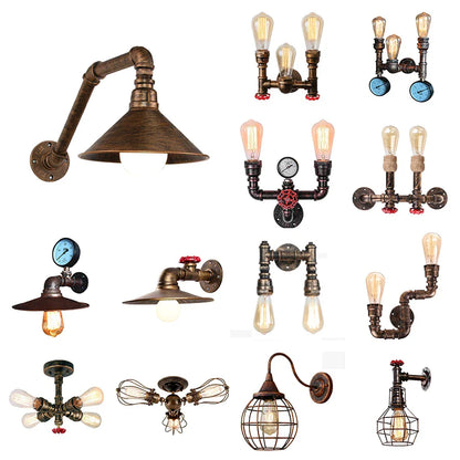 Decorbites™ Eisen Rost Wasserrohr Wandlampen Retro Vintage E27 Wandleuchte für Heimdekoration