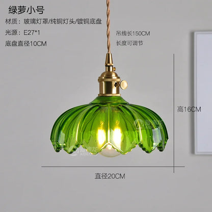 Decorbites™ Grüne Glas-Hängeleuchte - Kupfer Nordische Moderne Pendelleuchten für Schlafzimmer, Bar, Restaurant