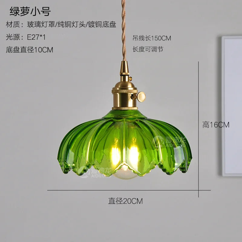 Decorbites™ Grüne Glas-Hängeleuchte - Kupfer Nordische Moderne Pendelleuchten für Schlafzimmer, Bar, Restaurant