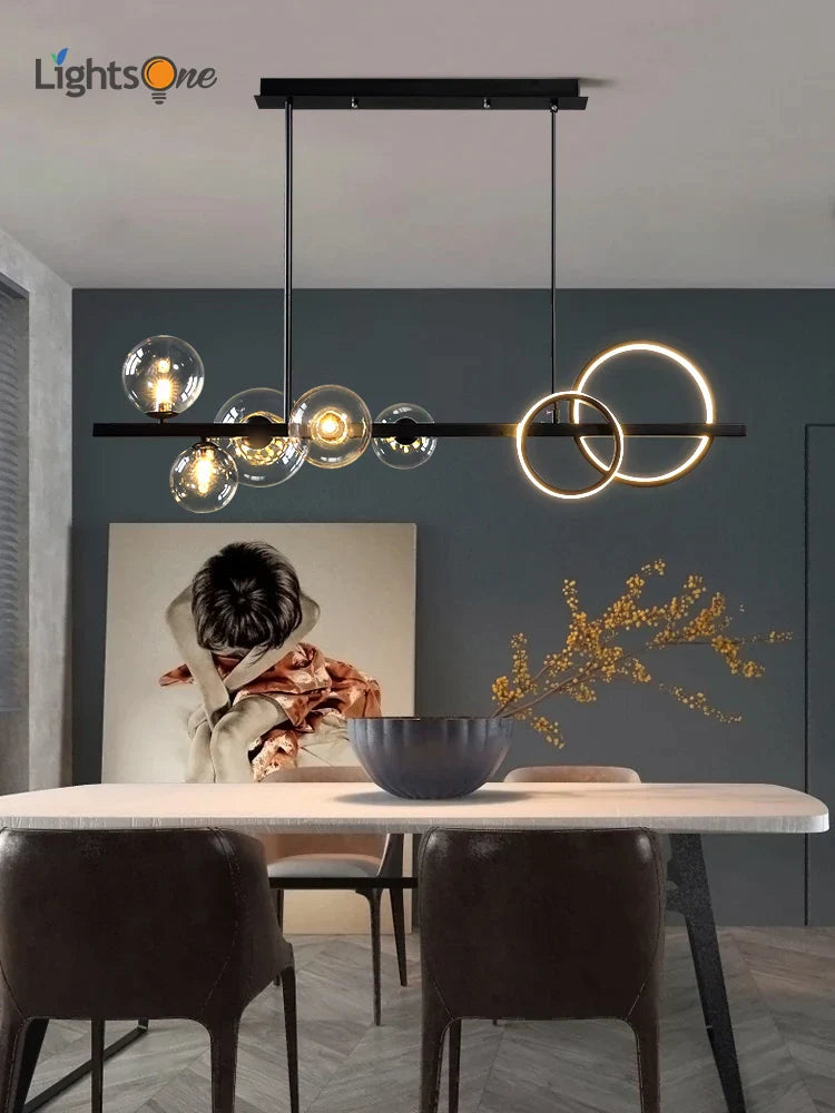 DecorBites™ Glass Bubble Chandelier: Nordic Minimalist Restaurant & Bar Magic Bean Lamp