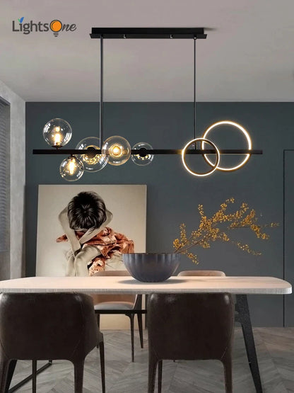 DecorBites™ Glass Bubble Chandelier: Nordic Minimalist Restaurant & Bar Magic Bean Lamp