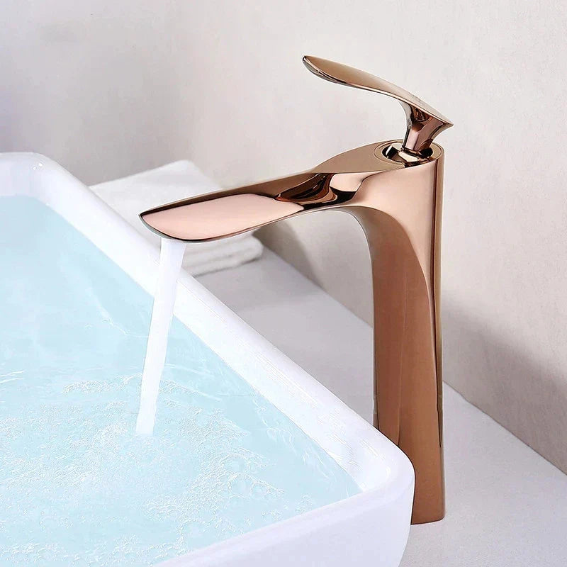 DecorBites™ Gold Basin Faucet with Single Handle Hot & Cold Water Mixer Deck Mount