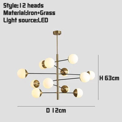 Decorbites™ Golden Glass Magic Bean Kronleuchter: Moderner Luxus für Wohnzimmer & Esszimmer
