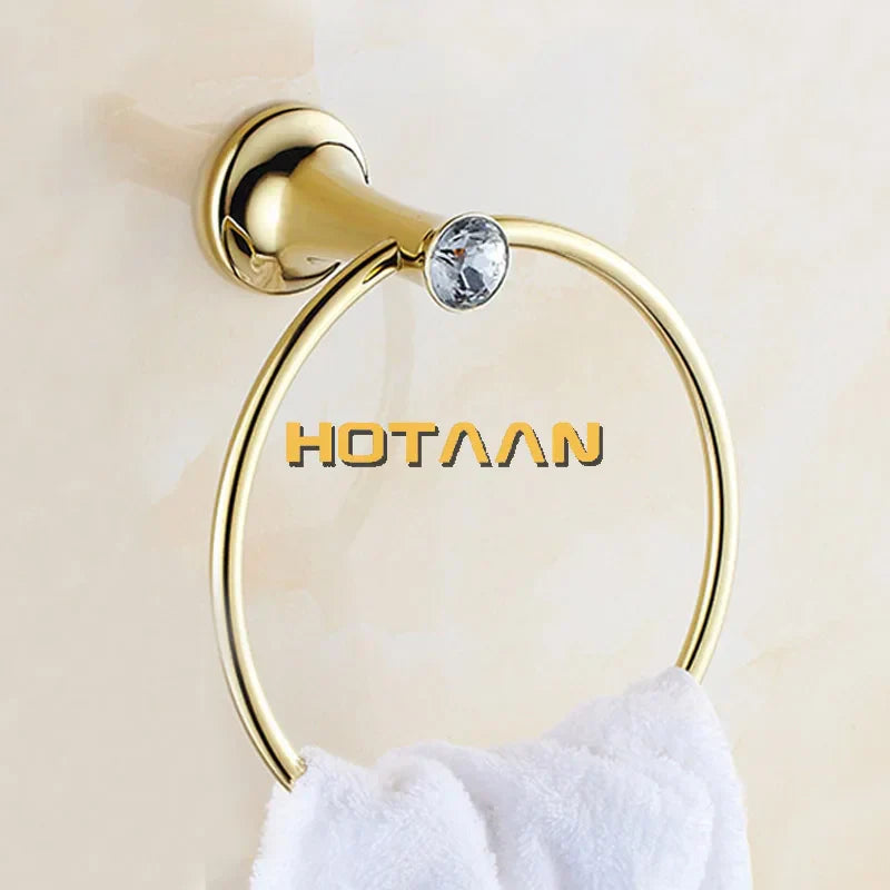 Decorbites™ Gold-Badarmatur-Set: Handtuchhalter, Toilettenpapierhalter, Handtuchstange, Haken