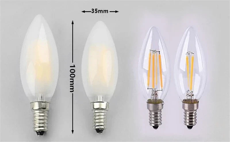 Decorbites™ Frosted E14 LED-Kerzenleuchte Kristalllampe Warmweiß Retro-Filament-Birnen