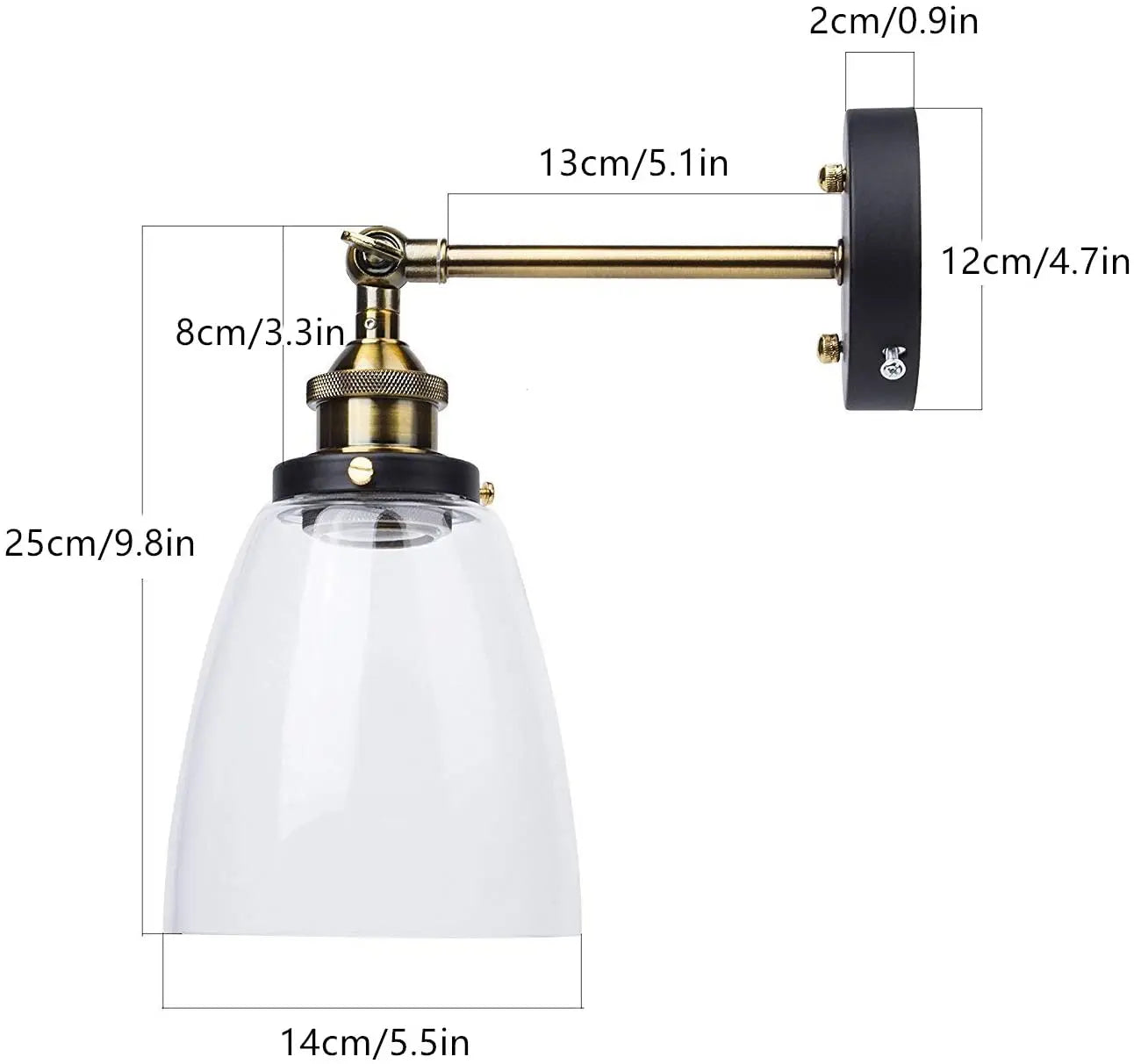 Decorbites™ Industrielles Loft-Wandleuchte, Retro-Wandlicht für die Einrichtung zu Hause, E27-Glühbirnenbeleuchtung