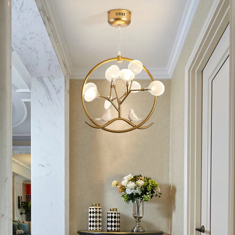 Gold Glass Nordic Chandelier