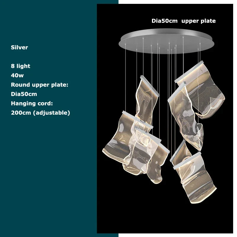 Decorbites™ Goldene Liebes-Papier-Lüster: Postmoderne LED-Designerbeleuchtung für den Eingangsbereich