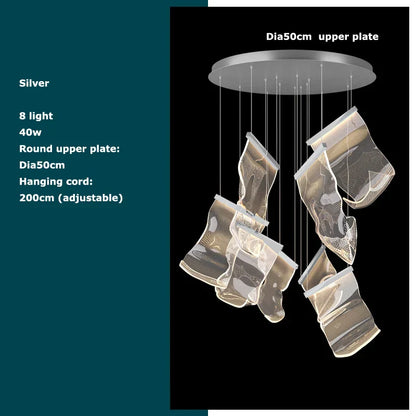 Decorbites™ Goldene Liebes-Papier-Lüster: Postmoderne LED-Designerbeleuchtung für den Eingangsbereich