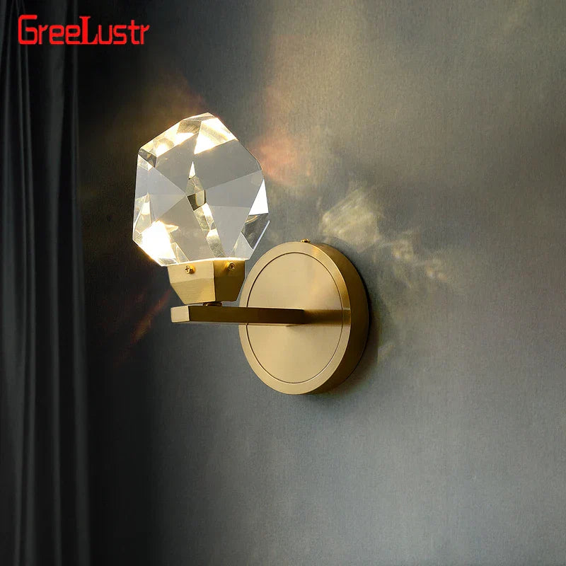 DecorBites™ Crystal LED Wall Sconce Copper Light Fixture for Modern Luxury Home Decor