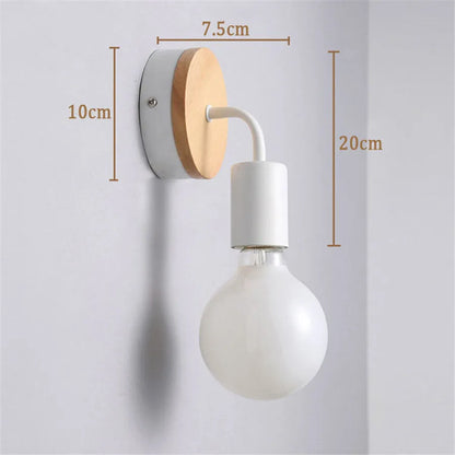 DecorBites™ LED Wood Wall Sconce Modern E27 Base Fixture for Aisle Lighting