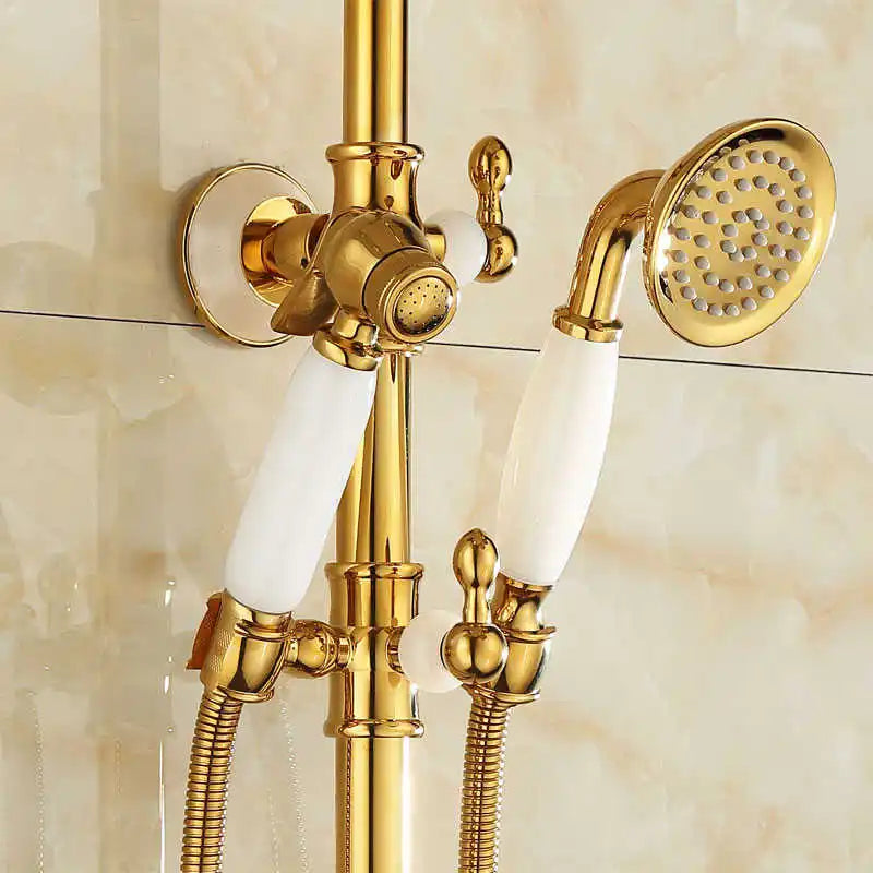 Gold Brass Shower Set