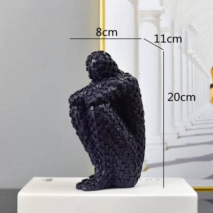 Decorbites™ Goldener Mann Denker Abstrakte Skulptur Statue für Heimdekoration