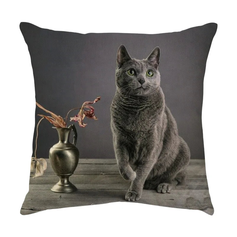 Decorbites™ Süßes Katzen-Sofa-Baumwoll-Leinen-Kissenbezug Polsterbezug Heimdekoration Kissen