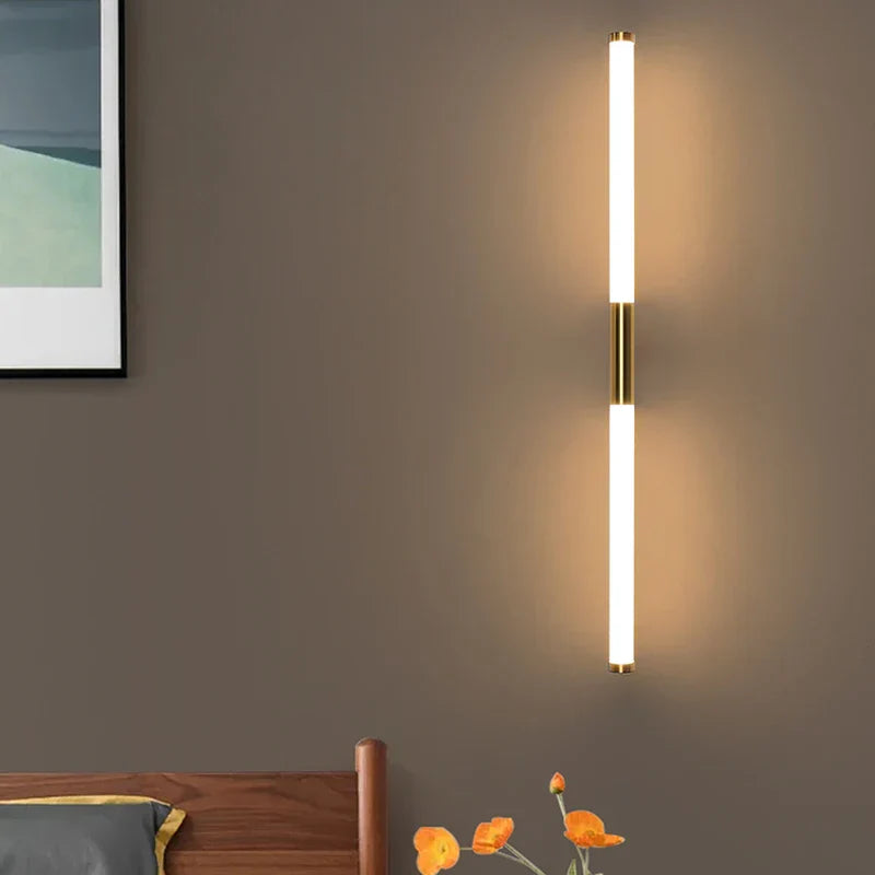 Gold Tube LED Sconce