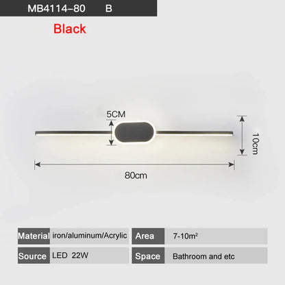 Decorbites™ LED-Wandleuchten - Weiß/Schwarzes Eisen & Aluminiumbasis, Acryl-Schirm, Spiegelleuchten