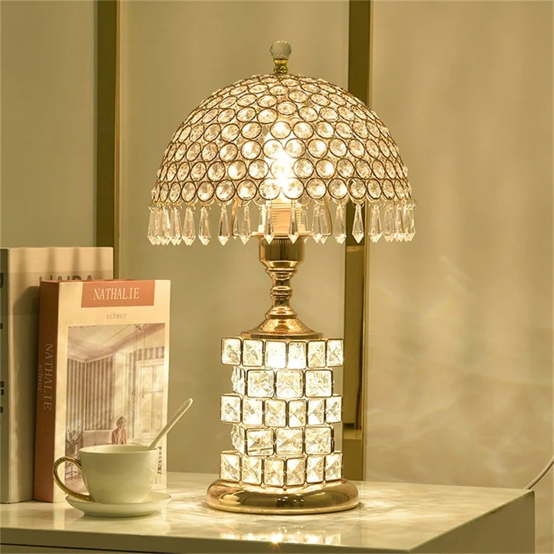 DecorBites™ Crystal Table Lamp Dimmer Remote Control Modern Creative Light Luxury Bedside