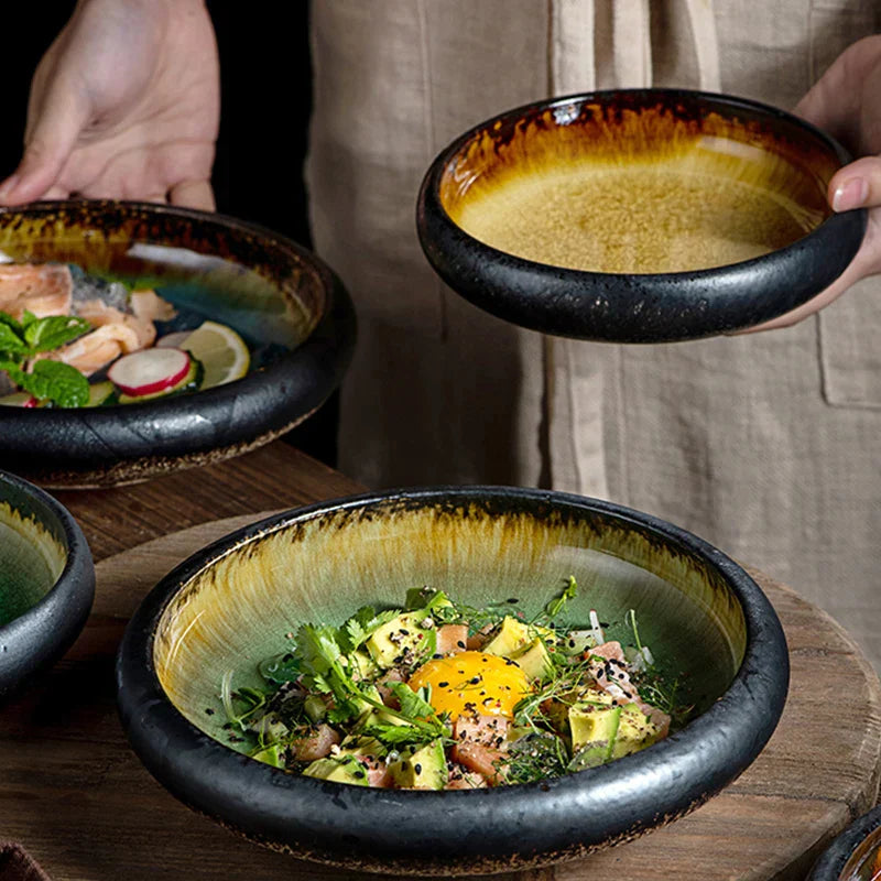 DecorBites™ Elegant Ceramic Sushi Plate - Handcrafted Japanese Style