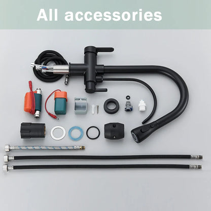 Decorbites™ Schwarzer Küchenarmatur mit Dual-Modus 2 in 1 Reiner-Wasser-Mischbatterie