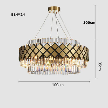 Decorbites™ Gold LED Kristallklarer Art-Deco-Kronleuchter für die Eingangshalle