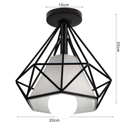 DecorBites™ Iron Cage Ceiling Light Fixture Retro Nordic Design Home Kitchen Lamp