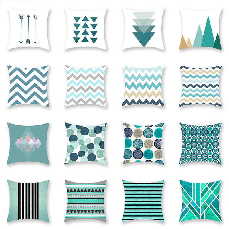 Green Geometric Pillowcase