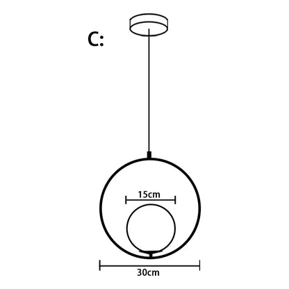 DecorBites™ Glass Ball LED Pendant Light for Restaurant Bar - Nordic Style