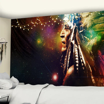 Decorbites™ Indisches Kopf Psychedelisches Wandbehang für Boho-Wohnzimmer