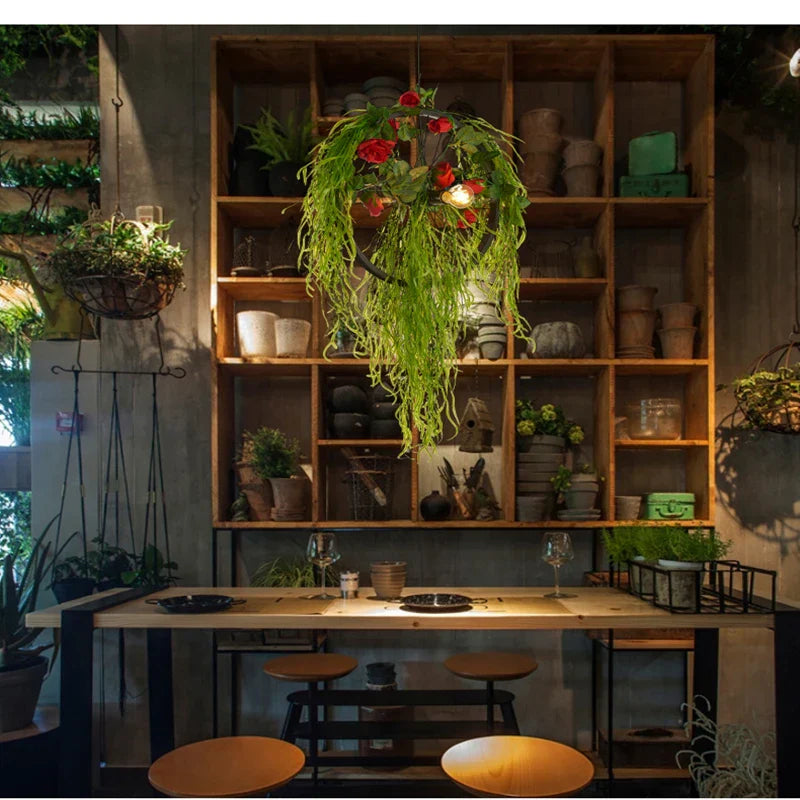 DecorBites™ Green Plant Lighting Chandelier for Dining, Kitchen, Living Room