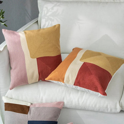 DecorBites™ Geometric Cushion Cover 45x45cm Soft Embroidered Pillow Case for Home Decor