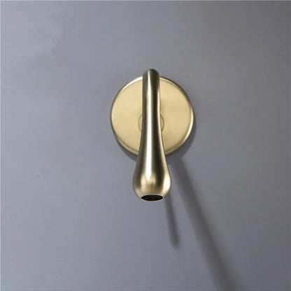 Decorbites™ Gebürsteter Gold Waschbeckenarmatur, Heiß- und Kaltmischbatterie, In-Wand-Wassertropfenarmatur