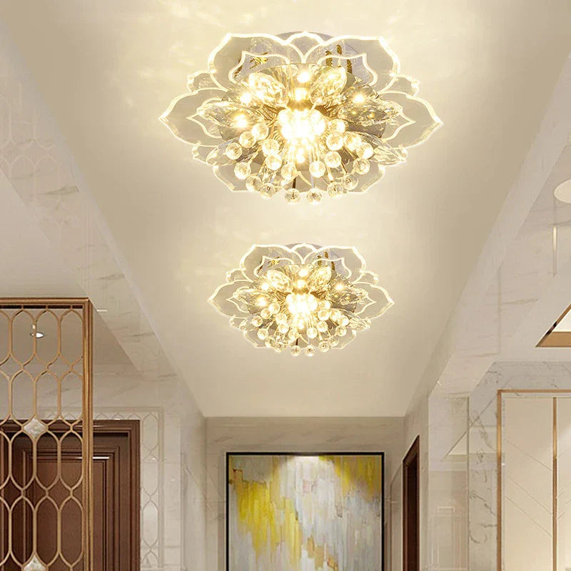 DecorBites™ Crystal Flowers Chandelier Ceiling Light Fixture for Living Room, Colorful Indoor Decoration