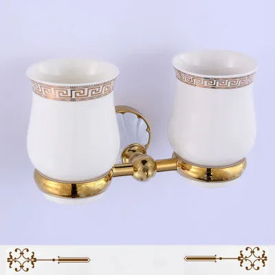 Gold White Bathroom Set