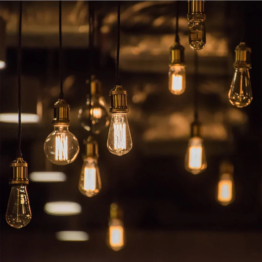 Decorbites™ LED Holz-Deckenleuchte Pendellampe Vintage Retro Loft Hänge Lampe Suspension E27