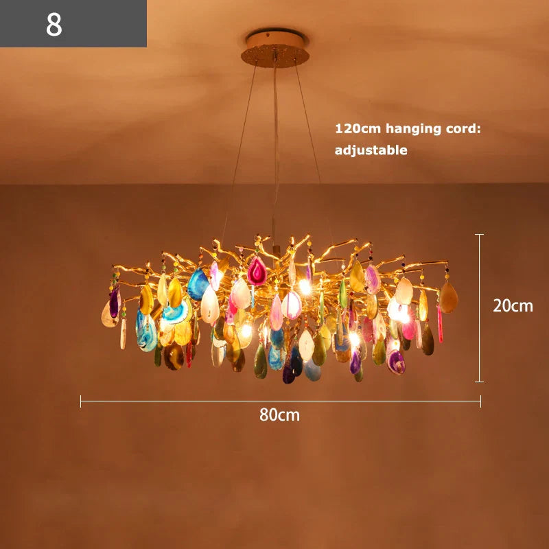 DecorBites™ Agate Designer LED Chandelier for Dining & Foyer Room