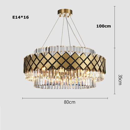Decorbites™ Gold LED Kristallklarer Art-Deco-Kronleuchter für die Eingangshalle