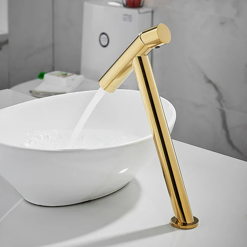 Decorbites™ Gold Beckenarmatur Einhebel-Aufsatzausführung Vintage Waschbecken Heiß-Kalt-Mischbatterie