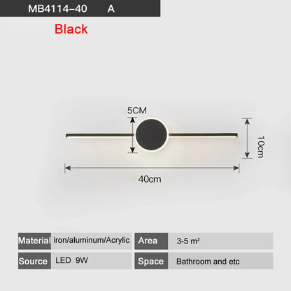 Decorbites™ LED-Wandleuchten - Weiß/Schwarzes Eisen & Aluminiumbasis, Acryl-Schirm, Spiegelleuchten