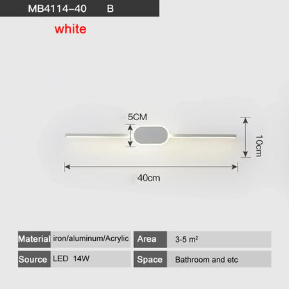 Decorbites™ LED-Wandleuchten - Weiß/Schwarzes Eisen & Aluminiumbasis, Acryl-Schirm, Spiegelleuchten