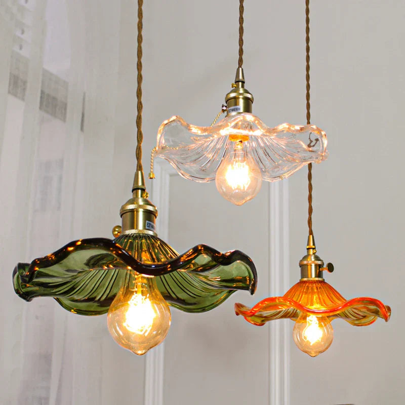 DecorBites™ Green Glass Hanging Light: Modern LED Pendant Lamp for Living and Dining Room
